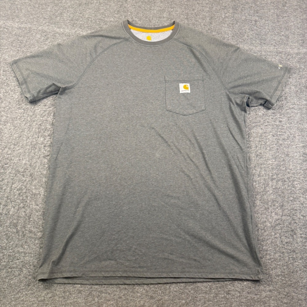 Carhartt T-Shirt Mens Large Tall Gray Force Relaxed Fit Pocket Short Sleeve Work